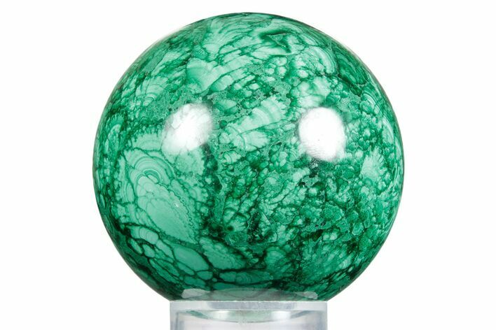 Flowery Polished Malachite Sphere - DR Congo #348900